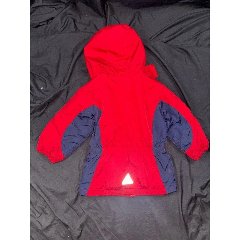 L.L.Bean L.L.Kid Toddler Jacket Size 3T Red Navy Hooded Insulated Full cabincore